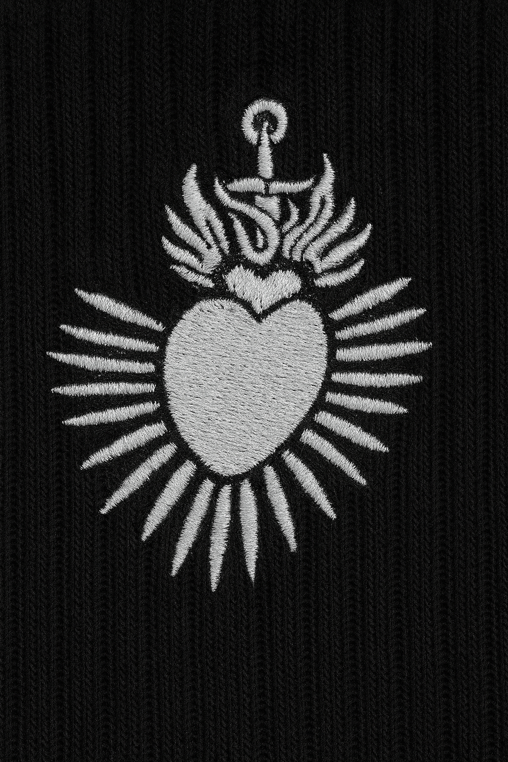 Sacred Crosses Embroidered Crew Socks