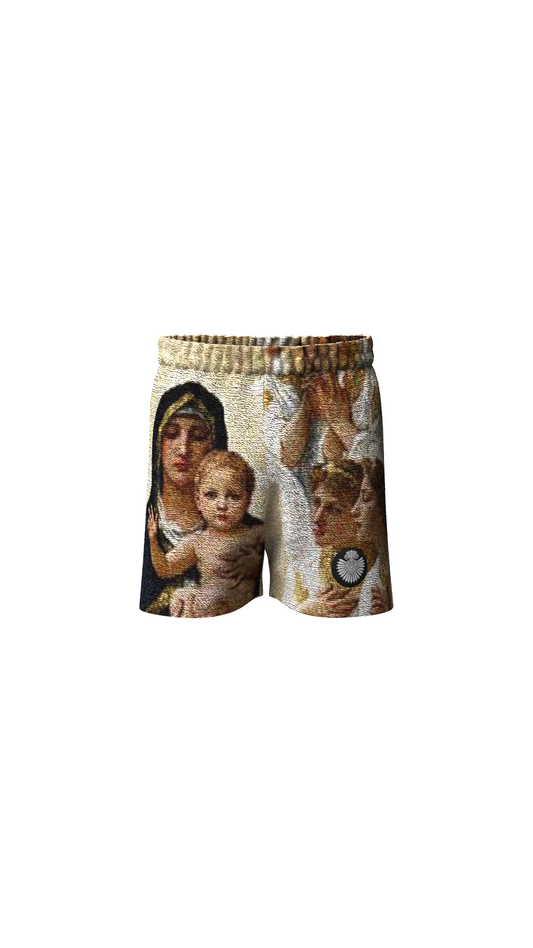 Virgin Mary Tapestry Shorts
