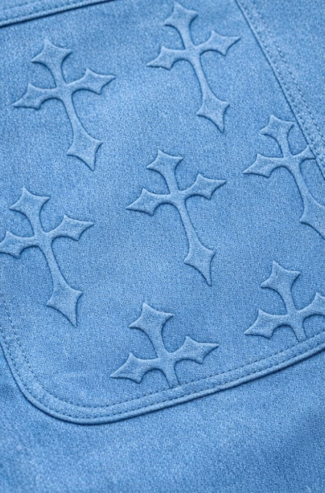 Sacred Crosses Carpenter Shorts - Blue