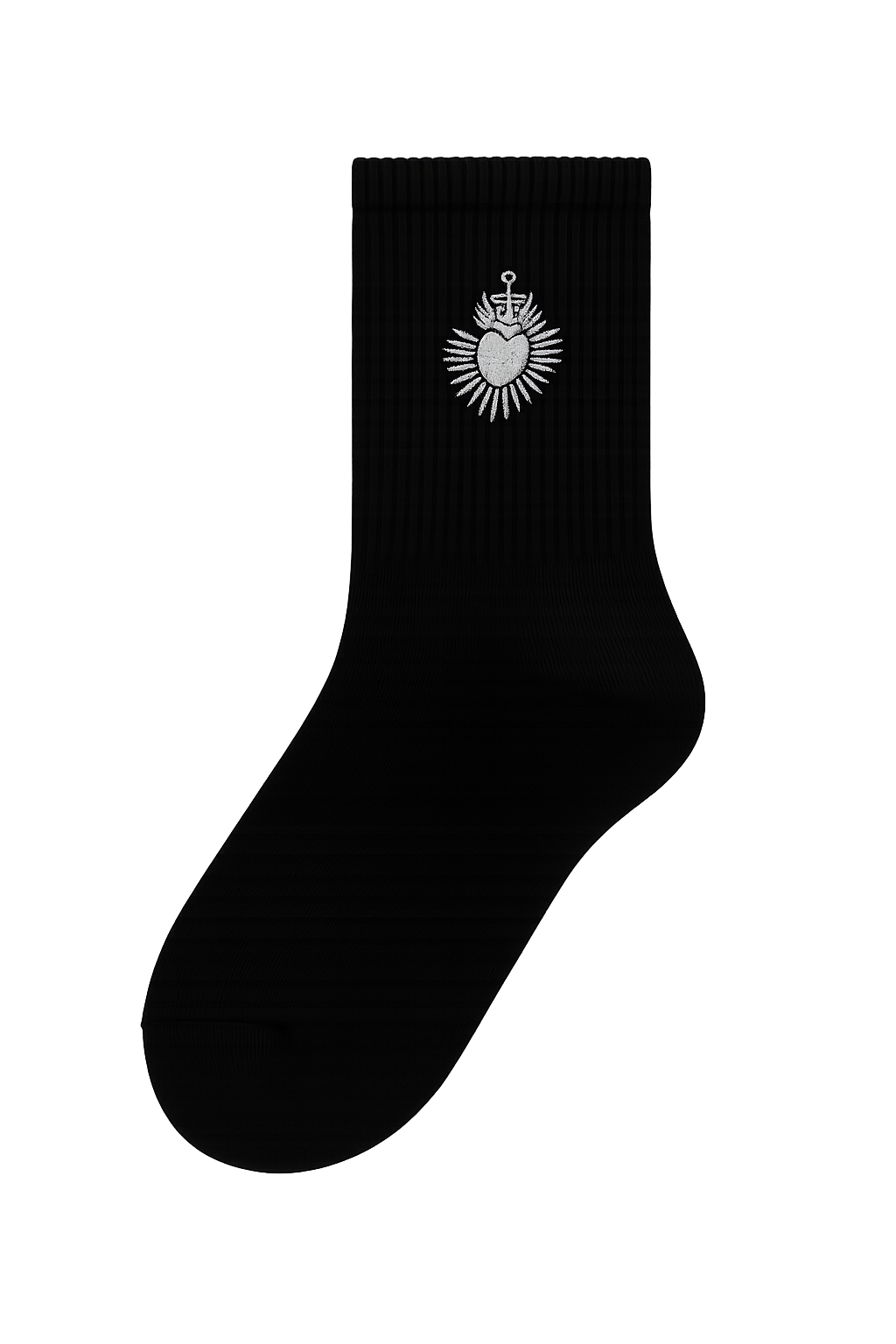 Sacred Crosses Embroidered Crew Socks